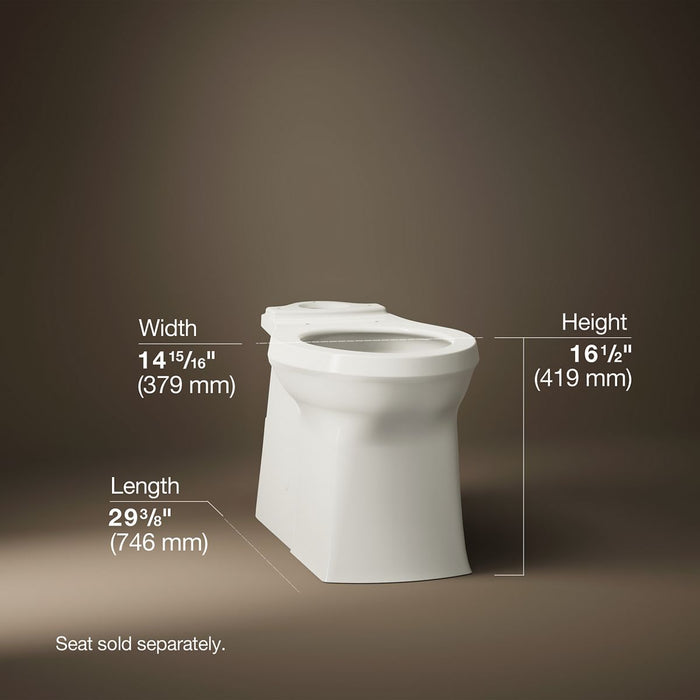 KOHLER K-4144 Corbelle Elongated toilet bowl with skirted trapway, biscuit - view 3