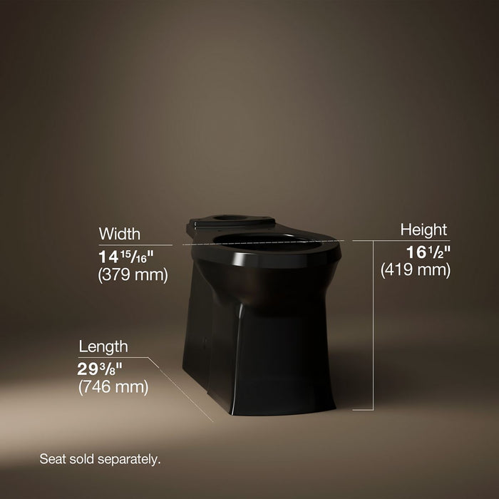 KOHLER K-4144 Corbelle Elongated toilet bowl with skirted trapway, black black - view 3