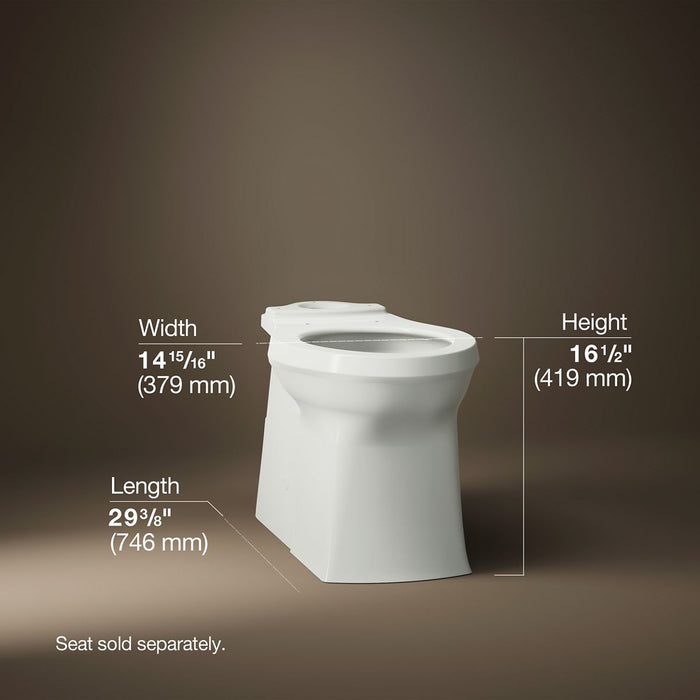 KOHLER K-4144 Corbelle Elongated toilet bowl with skirted trapway, dune - view 3