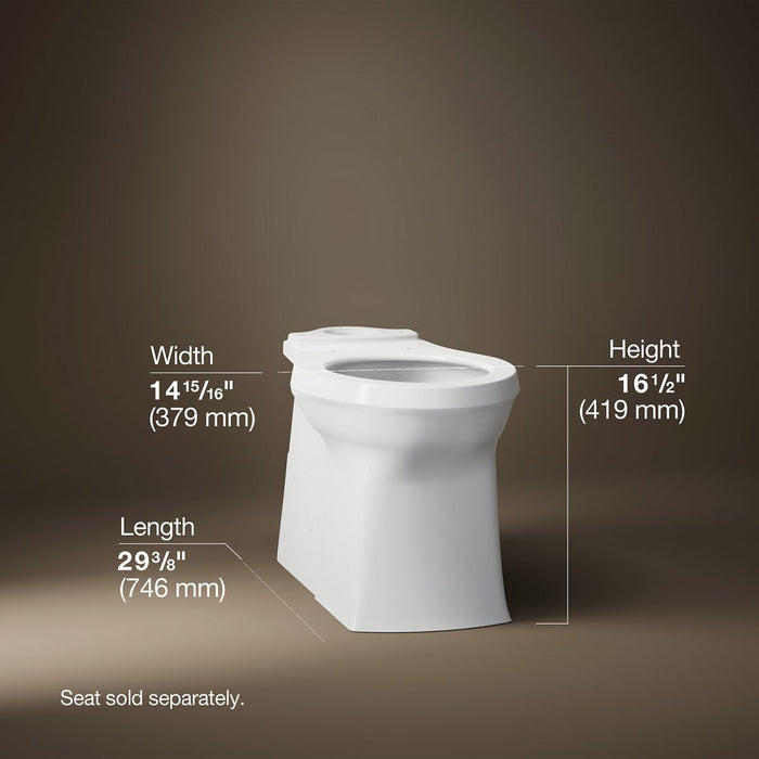 KOHLER K-4144 Corbelle Elongated toilet bowl with skirted trapway, white - view 3