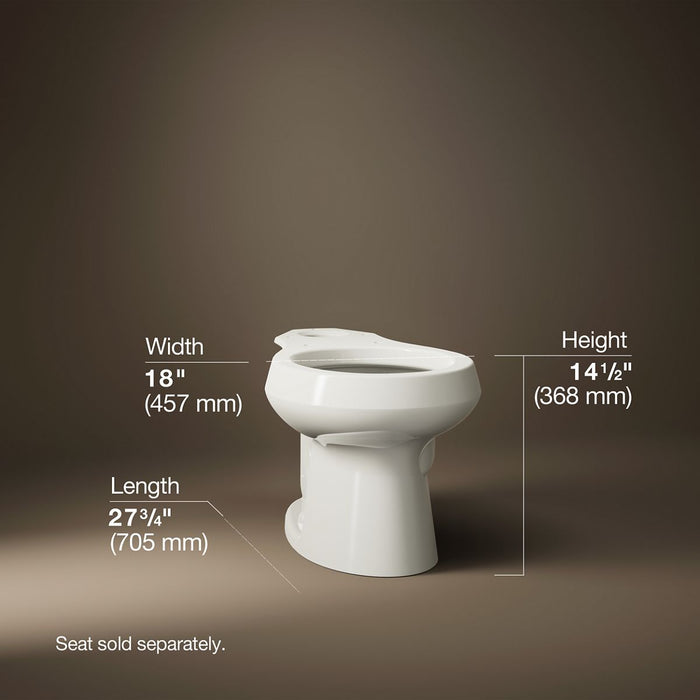 KOHLER K-4197 Wellworth Round-front toilet bowl, biscuit - view 3