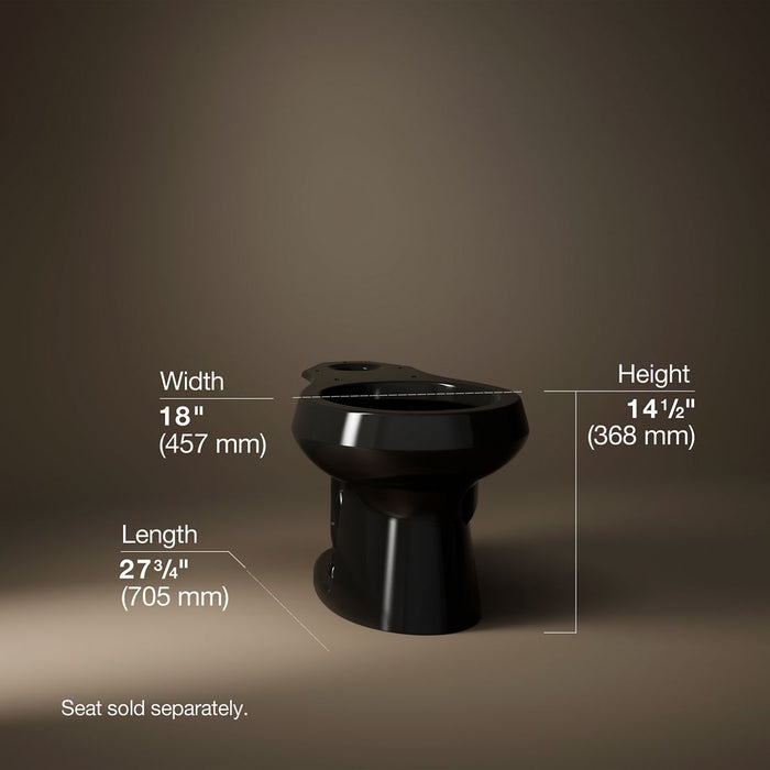 KOHLER K-4197 Wellworth Round-front toilet bowl, black black - view 3