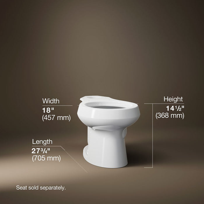 KOHLER K-4197 Wellworth Round-front toilet bowl, white - view 3
