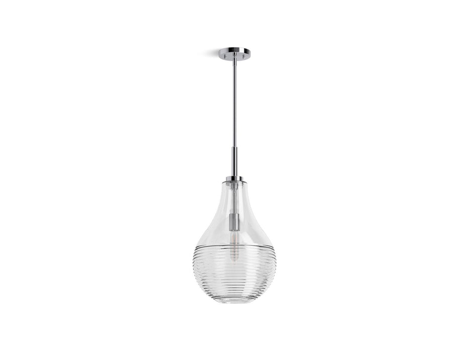 KOHLER K-42197-PE01 Simplice 12" teardrop pendant, polished chrome