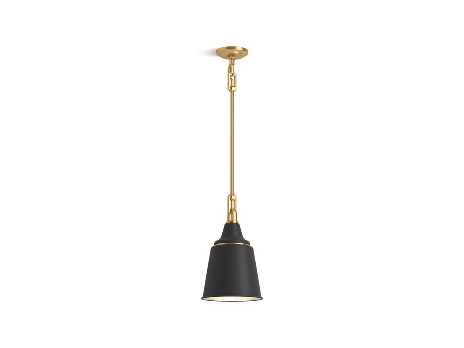 KOHLER K-42201-PE01 Varla 9" pendant, black with brass trim - view 2
