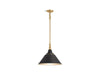 KOHLER K-42202-PE01 Varla 16" pendant, black with brass trim - view 2