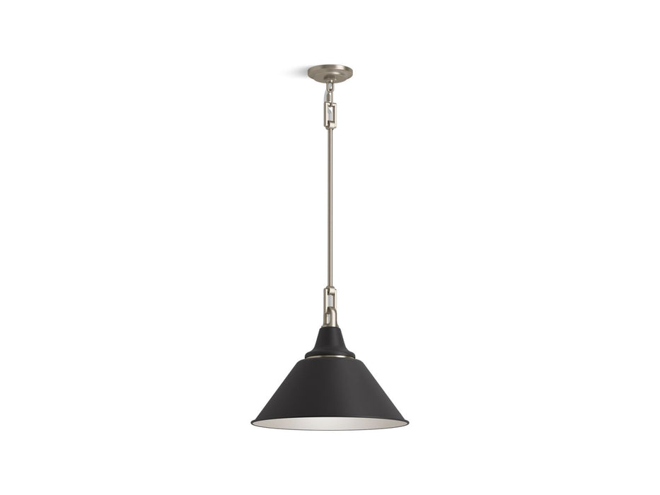 KOHLER K-42202-PE01 Varla 16" pendant, matte black with brushed nickel