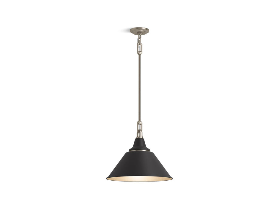 KOHLER K-42202-PE01 Varla 16" pendant, matte black with brushed nickel - view 2