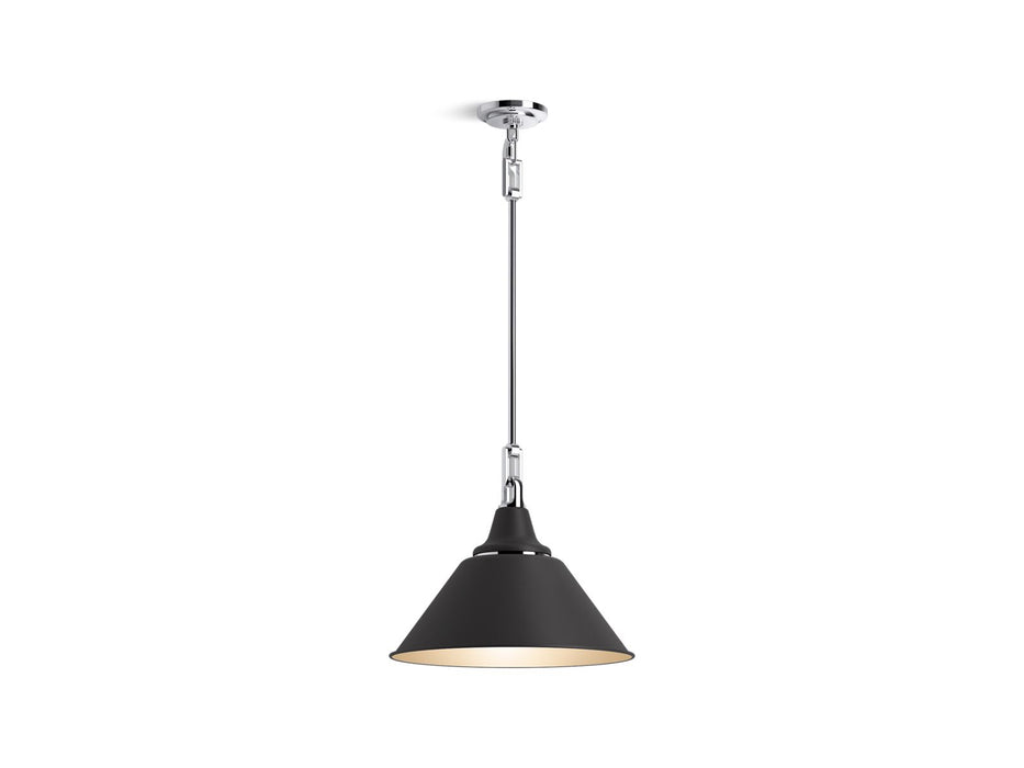 KOHLER K-42202-PE01 Varla 16" pendant, polished chrome matte black - view 2