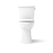 KOHLER K-43201-RA Kelston Tall Two-piece Elongated Toilet, 1.28 GPF, White - front view of product