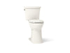 KOHLER K-43201 Kelston Tall Two-piece Elongated Toilet, 1.28 GPF, Biscuit - 3/4 view of product