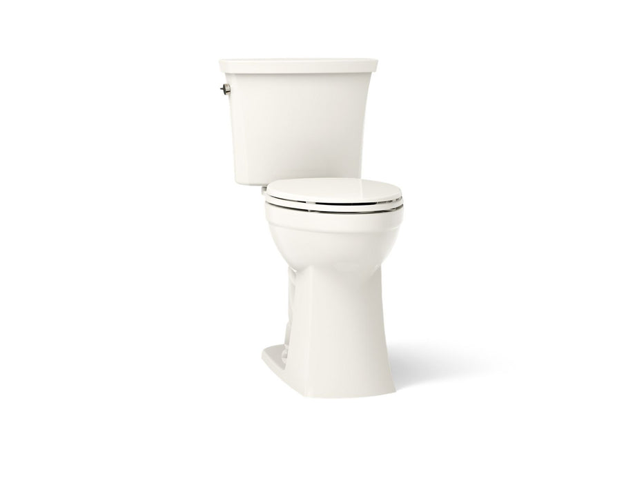KOHLER K-43201 Kelston Tall Two-piece Elongated Toilet, 1.28 GPF, Biscuit - 3/4 view of product