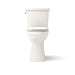 KOHLER K-43201 Kelston Tall Two-piece Elongated Toilet, 1.28 GPF, Biscuit - front view of product
