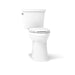 KOHLER K-43201 Kelston Tall Two-piece Elongated Toilet, 1.28 GPF, White - 3/4 view of product