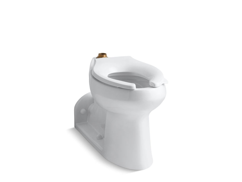 KOHLER K-4352-0 K-4352 Anglesey Floor-mount Top Spud Flushometer Bowl with Exposed Trapway, white