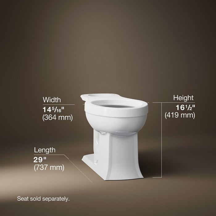 KOHLER K-4356 Archer Elongated toilet bowl, white - view 2