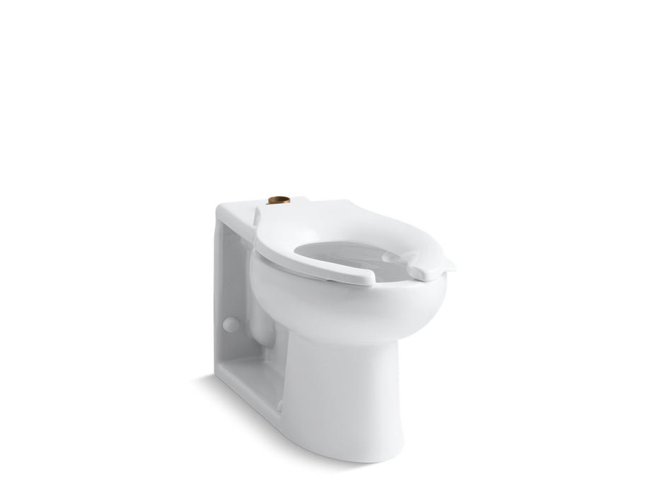 KOHLER K-4386-L Anglesey Floor-mount top spud flushometer bowl with bedpan lugs, white