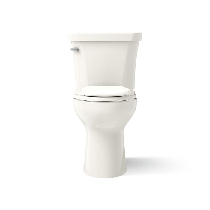 KOHLER K-43949 Highline Two-piece Elongated Toilet, 1.28 GPF, Biscuit - front view of product