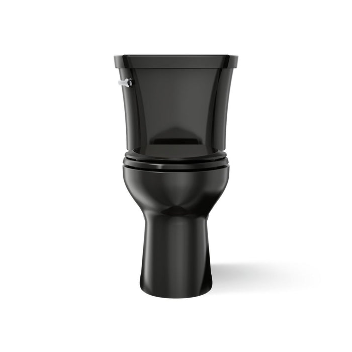 KOHLER K-43949 Highline Two-piece Elongated Toilet, 1.28 GPF, Black Black - front view of product