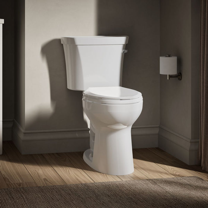 KOHLER K-43979-RA Highline Two-piece Elongated Toilet, 1.6 GPF, White - image focused on single product story