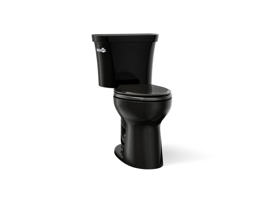 KOHLER K-43979 Highline Two-piece Elongated Toilet, 1.6 GPF, Black Black - 3/4 view of product