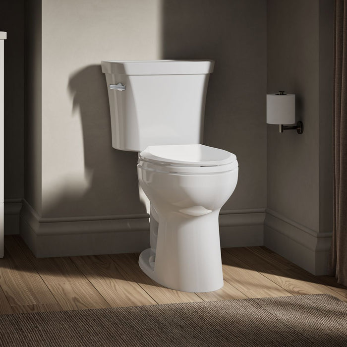 KOHLER Highline Comfort Height Two-Piece Elongated 1.28 GPF Toilet in White (K-43999-U-0) - White