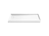 KOHLER K-44147 Stoneridge 60" x 30" alcove shower base, left drain, honed white