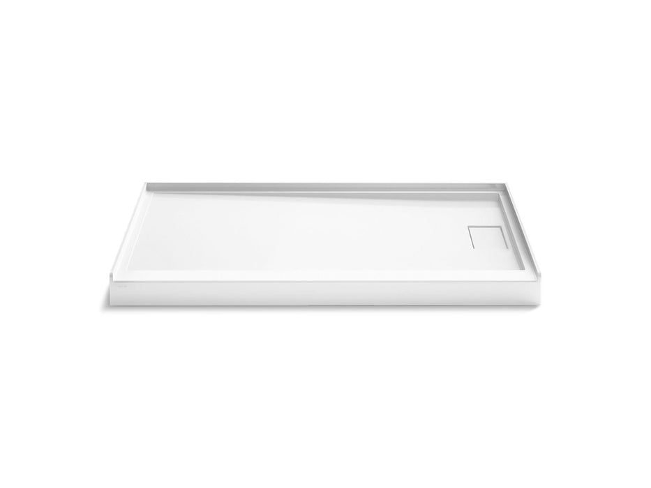KOHLER K-44152 Stoneridge 60" x 34" alcove shower base, right drain, honed white
