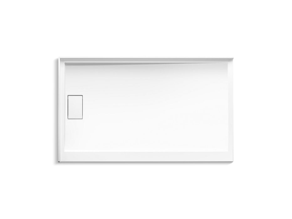KOHLER K-44155 Stoneridge 60" x 36" corner shower base, left drain, honed white - view 2
