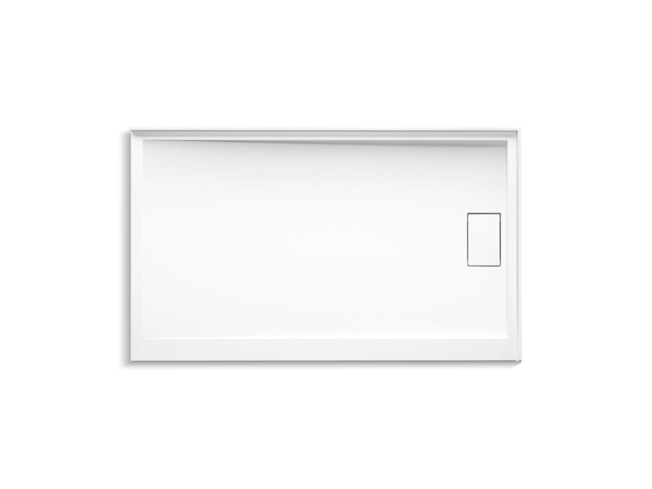 KOHLER K-44156 Stoneridge 60" x 36" corner shower base, right drain, honed white - view 2