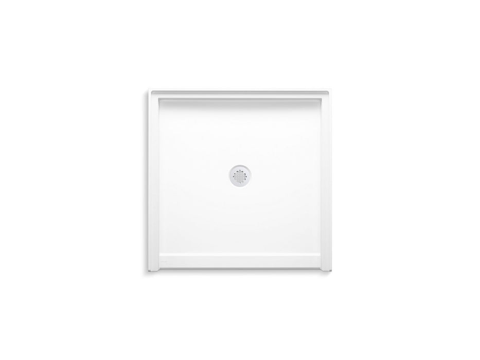 KOHLER K-44163 Stoneridge 38" x 38" alcove shower base, center drain, honed white - view 2