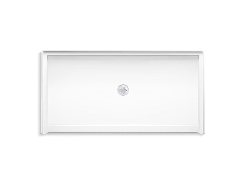 KOHLER K-44168 Stoneridge 66" x 34" alcove shower base, center drain, honed white - view 2