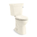 KOHLER K-44298-RA Highline Two-piece Elongated Toilet, 1.0 GPF, Biscuit - 3/4 view of product