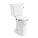 KOHLER K-44298-RA Highline Two-piece Elongated Toilet, 1.0 GPF, White - 3/4 view of product