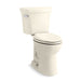KOHLER K-44298 Highline Two-piece Elongated Toilet, 1.0 GPF, Biscuit - 3/4 view of product
