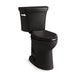KOHLER K-44298 Highline Two-piece Elongated Toilet, 1.0 GPF, Black Black - 3/4 view of product