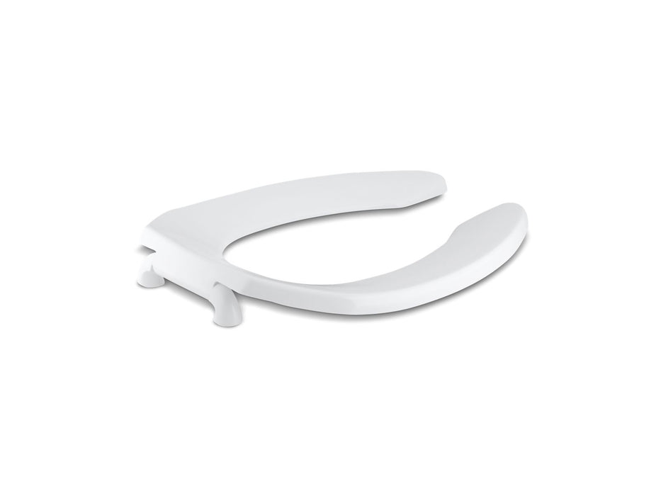 KOHLER K-4670-SA Lustra Commercial elongated toilet seat with antimicrobial agent and self-sustaining check hinge, white