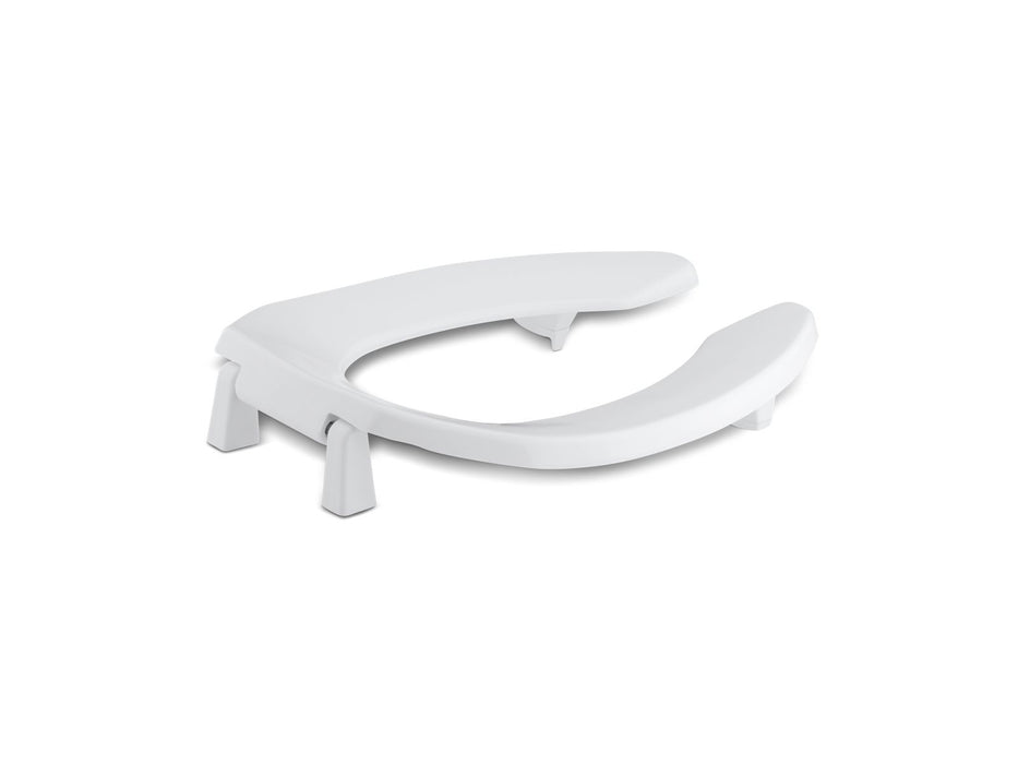 KOHLER K-4679-CA Lustra Commercial elongated toilet seat with 1" bumpers and antimicrobial agent, white