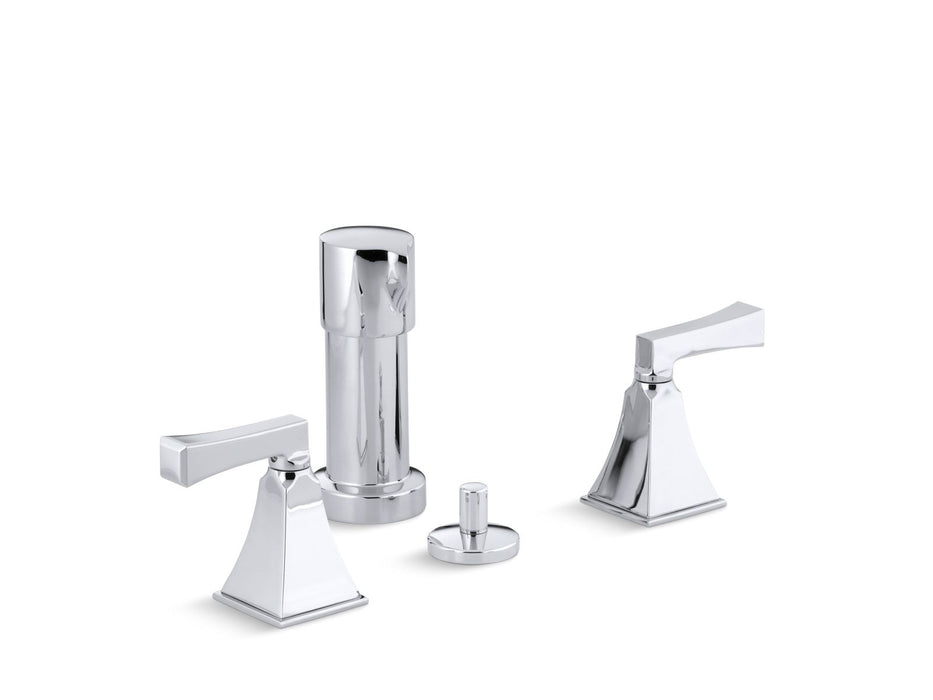 KOHLER K-470-4V Memoirs Stately Vertical spray bidet faucet with Deco lever handles, polished chrome
