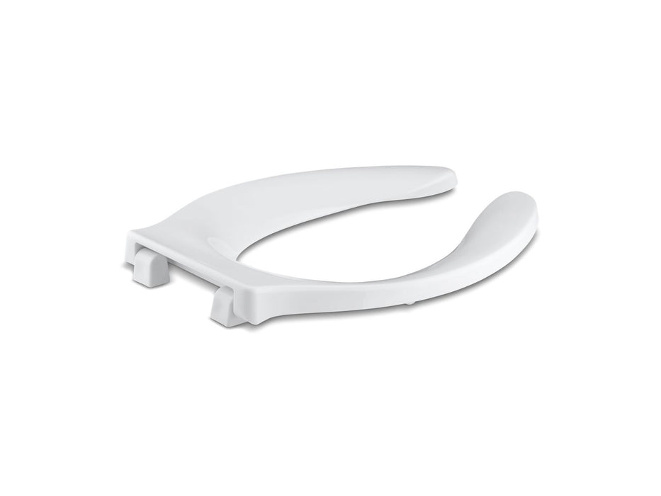 KOHLER K-4731-SA Stronghold Commercial elongated toilet seat with integrated handle, self-sustaining check hinge and...