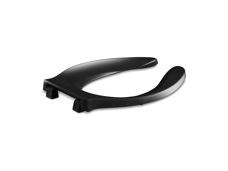 KOHLER K-4731-SC Stronghold Elongated toilet seat with integrated handle and self-sustaining check hinge, black black