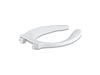 KOHLER K-4731-SC Stronghold Elongated toilet seat with integrated handle and self-sustaining check hinge, white