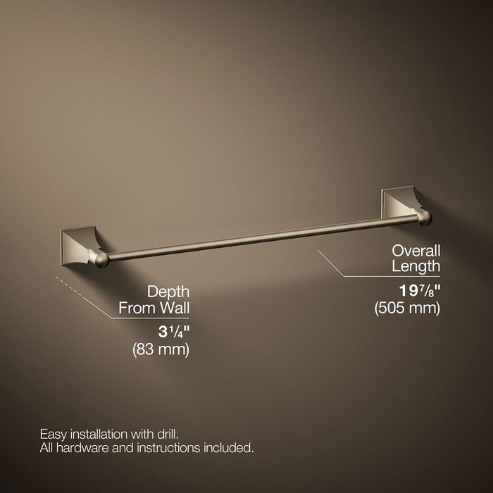 KOHLER K-485 Memoirs Stately 18" towel bar, vibrant brushed bronze - view 2