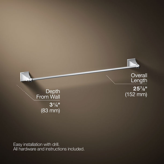 KOHLER K-486 Memoirs Stately 24" towel bar, polished chrome - view 4
