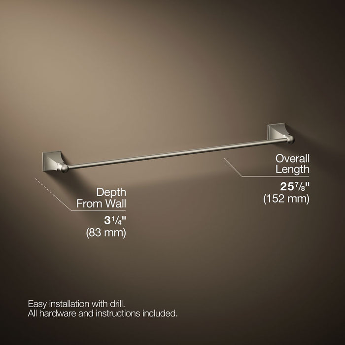 KOHLER K-486 Memoirs Stately 24" towel bar, vibrant brushed nickel - view 4