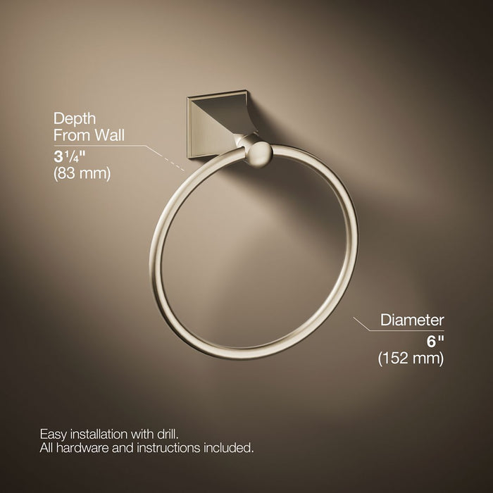 KOHLER K-487 Memoirs Stately Towel ring, vibrant brushed bronze - view 4
