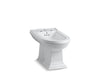KOHLER K-4886 Memoirs Vertical spray bidet with 4 faucet holes, white
