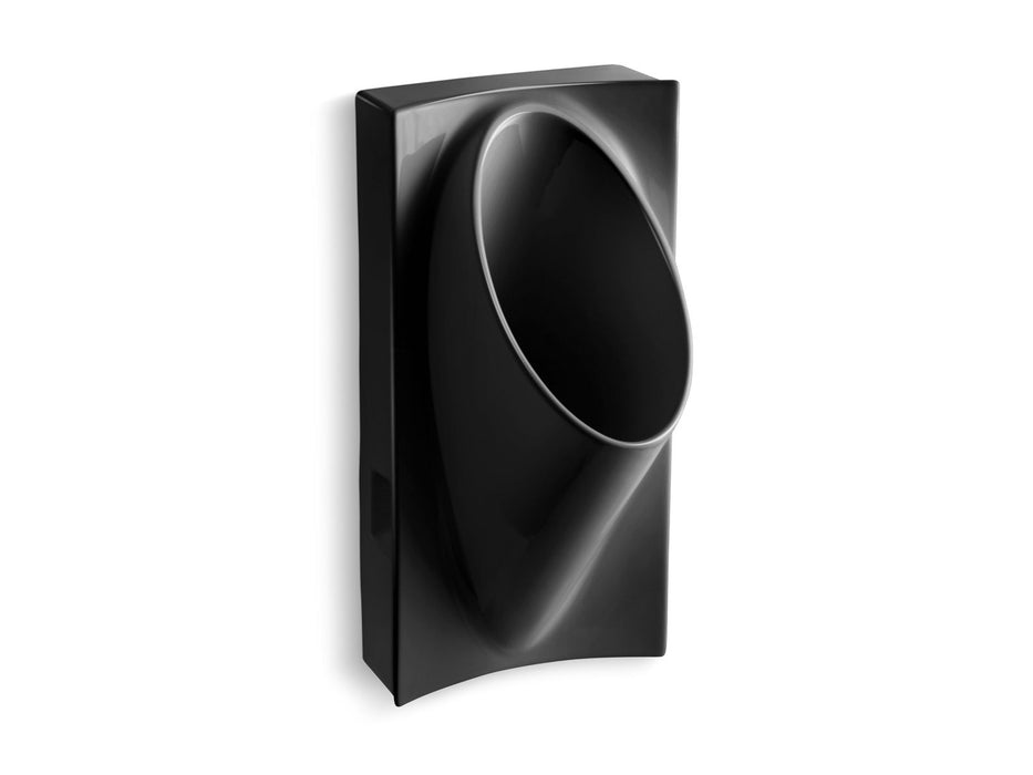 KOHLER K-4918-7 K-4918 Steward Waterless 15-5/8" x 15" x 29-5/8" Deep Wall-mount Urinal, black black