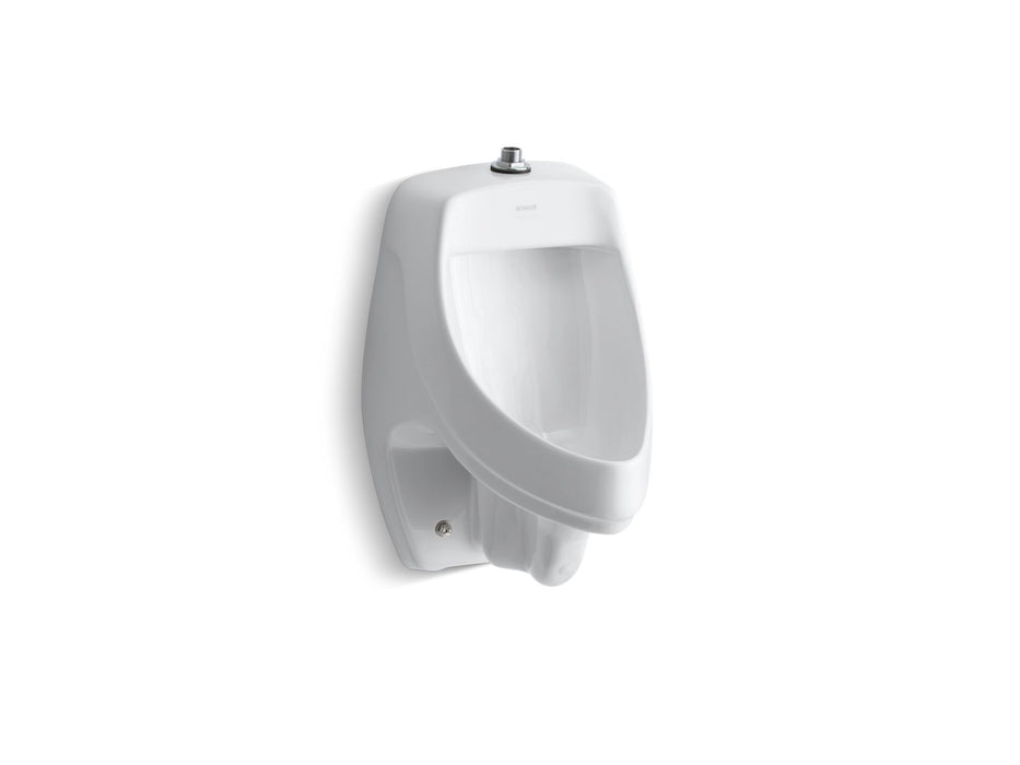 KOHLER K-5016-ETSS Dexter Siphon-jet wall-mount 0.5 or 1.0 gpf urinal with top spud, antimicrobial, white