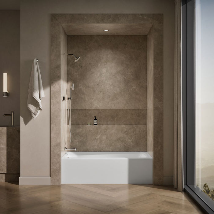 KOHLER K-505 Mendota 60" x 32" alcove bath, left drain, white - view 4